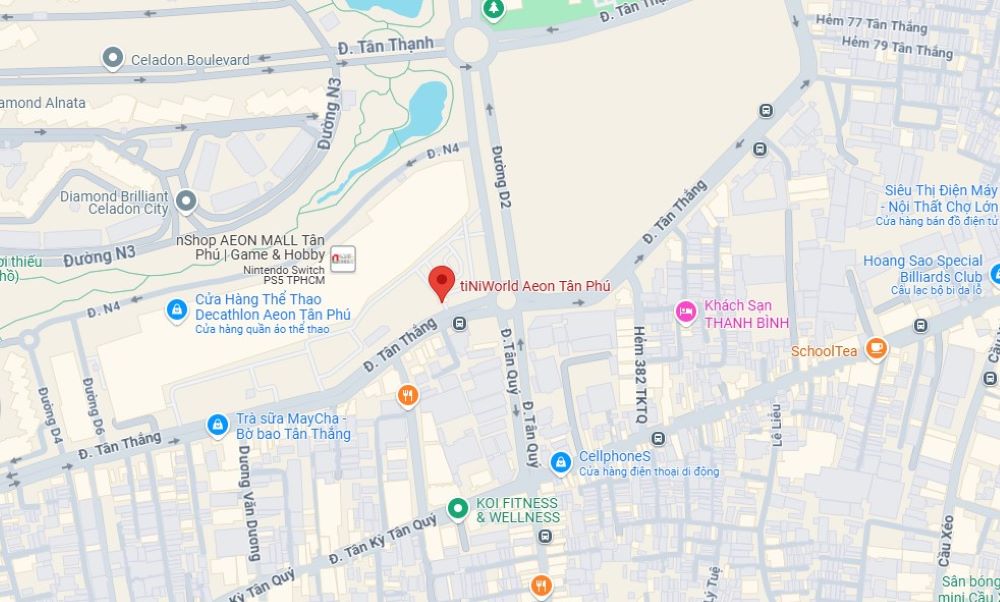 Địa chỉ tiNiWorld AEON Tân Phú tại TP.HCM