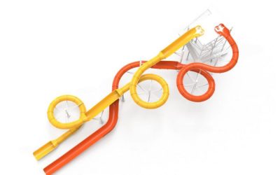 Trượt cầu trượt đôi xoắn ốc B NS11 - Công viên nước Việt Global